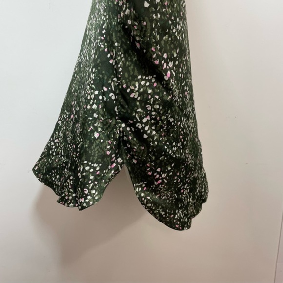 NWT Banana Republic blouse size XL green pink speckled long sleeve - Picture 2 of 8